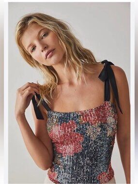 Free People Intimately Night Garden Sequin Top size large